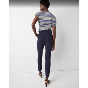 White House Black Market Ankle Slim Dress Pants Trousers Blue - Size 8